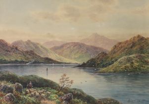 Henry Charles Fox (1860-1925), watercolour, 'Loch Gail', signed and dated 1904, 24 x 35cm