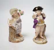 A pair of late 19th century Meissen figures, incised F19 and F20, tallest 12cm