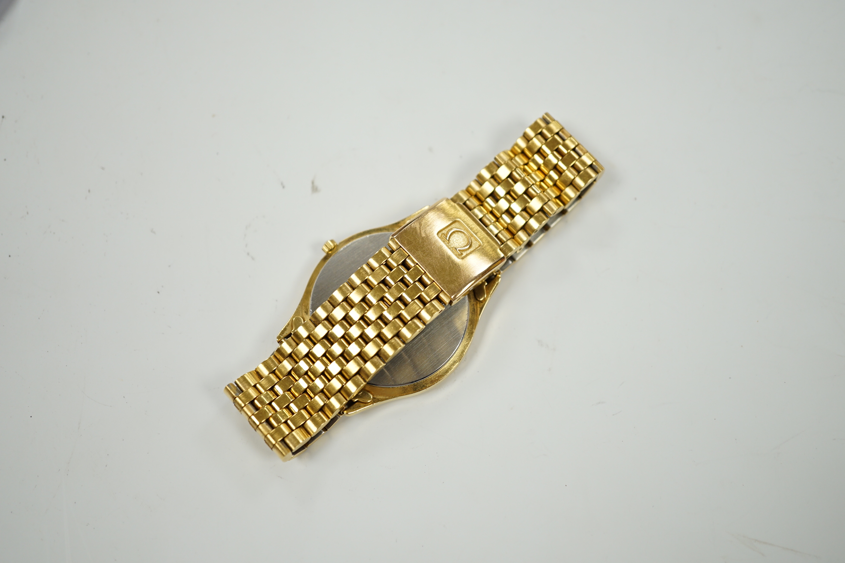 A gentleman’s steel and gold plated Omega Seamaster quartz wristwatch, with box or papers. - Image 3 of 4