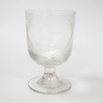 A documentary rummer related to Battle In Sussex, of English lead crystal and dating to C1790-1800