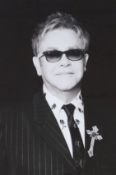 Brian Aris, black and white photograph of Elton John, 49cm x 33cm