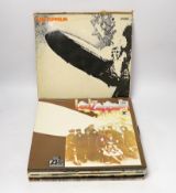 Nine Led Zeppelin LP albums, including; In Through the Out Door, in original brown paper bag, Led