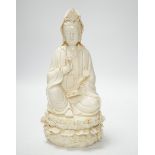 A Chinese blanc de chine figure of Guanyin, 26cm