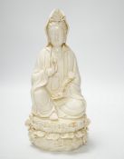 A Chinese blanc de chine figure of Guanyin, 26cm