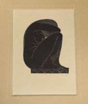 Eric Gill (1882-1940), wood engraving, 'On the Tiles' signed in pencil, 13 x 9cm, mounted, unframed