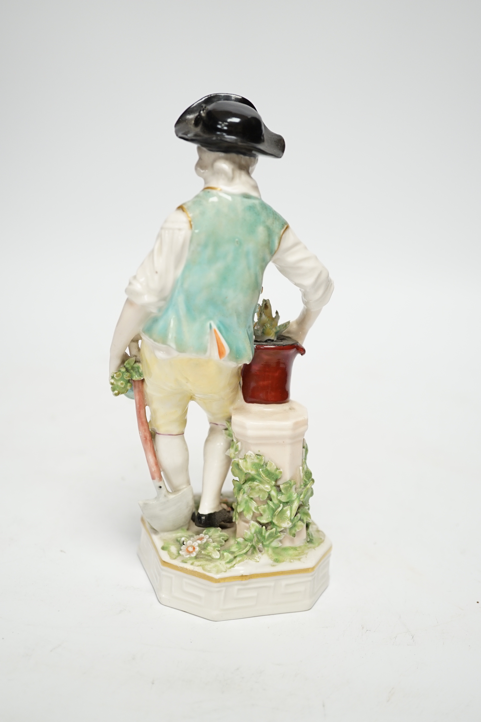 A Derby figure of a gardener, c.1780, 18cm high - Image 3 of 5