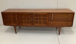 Herbert Gibbs for Younger Furniture, a mid century teak sideboard, width 205cm, depth 46cm, height