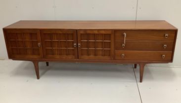 Herbert Gibbs for Younger Furniture, a mid century teak sideboard, width 205cm, depth 46cm, height