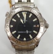 A gentleman's 2000 stainless steel Omega Seamaster Professional America's Cup wrist watch, with