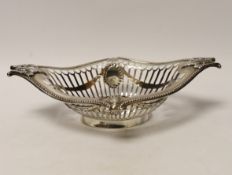 A late Victorian pierced silver boat shaped bon bon dish, by William Hutton & Sons, London, 1896,