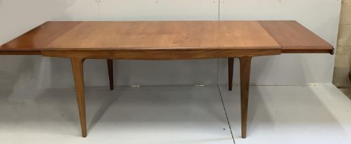 John Herbert for Younger Furniture - A rectangular teak extending dining table, 244cm extended,