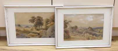 Late 19th / early 20th century English School, pair of watercolours, Landscapes before church