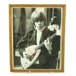 The Rolling Stones interest; a Brian Jones framed autograph, signature collected by the current