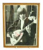 The Rolling Stones interest; a Brian Jones framed autograph, signature collected by the current