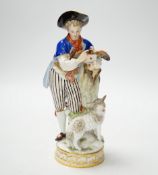 A Meissen shepherd group, late 19th century, 19cm