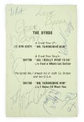 The Byrds promotional postcard signed by band members; Gene Clark, David Crosby, Roger McGuinn, Mike