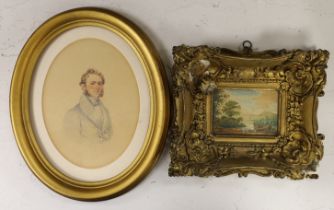 Early 19th century English School, pencil and watercolour, Portrait of a gentleman, indistinctly