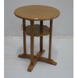 A Heals two tier table, diameter 45cm, height 58cm