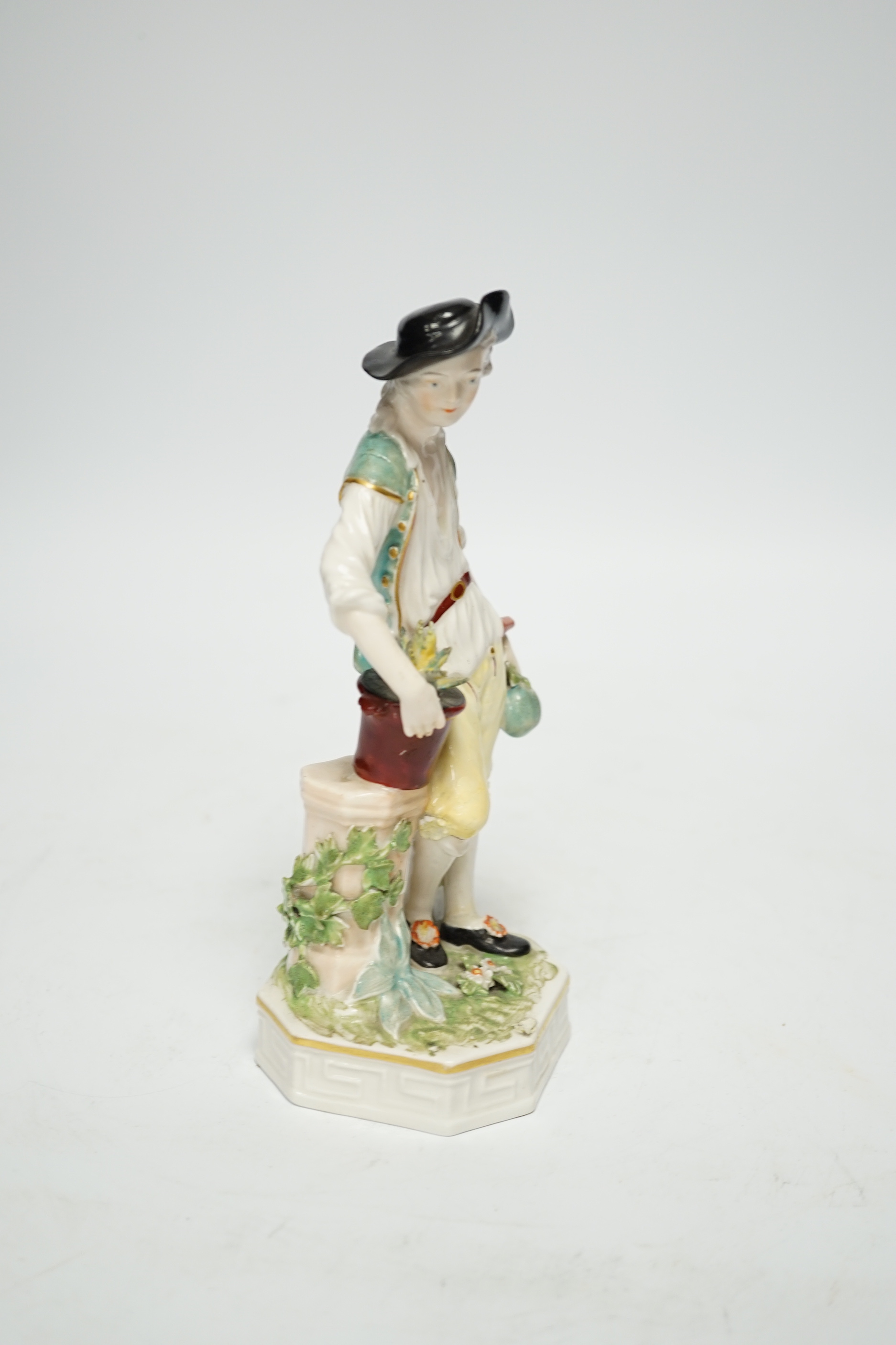 A Derby figure of a gardener, c.1780, 18cm high - Image 2 of 5