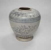A Sawankhalok celadon jar, 15th/16th century, 13cm high