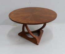 A Kubus circular coffee table by Soren Georg Jensen, 1970's, diameter 78cm, height 43cm