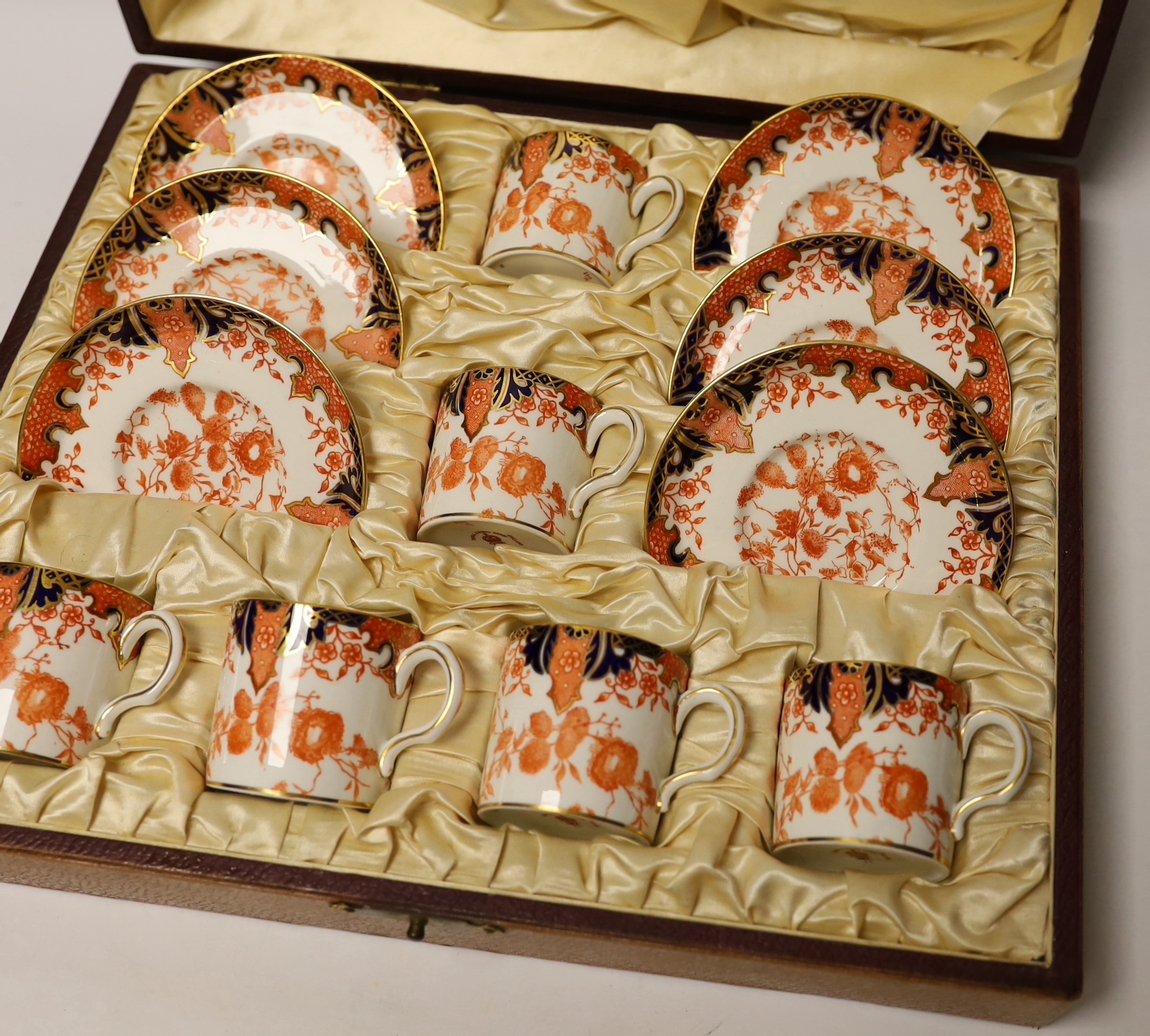 A cased Royal Crown Derby Imari coffee set - Image 3 of 3