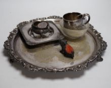 A group of mixed metalware including silver and silver plate