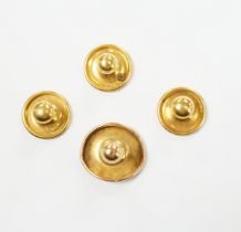 Four 18ct dress studs, 3.3 grams.