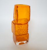 A Whitefriars ‘Drunken Bricklayer’ vase in tangerine, 22cm high