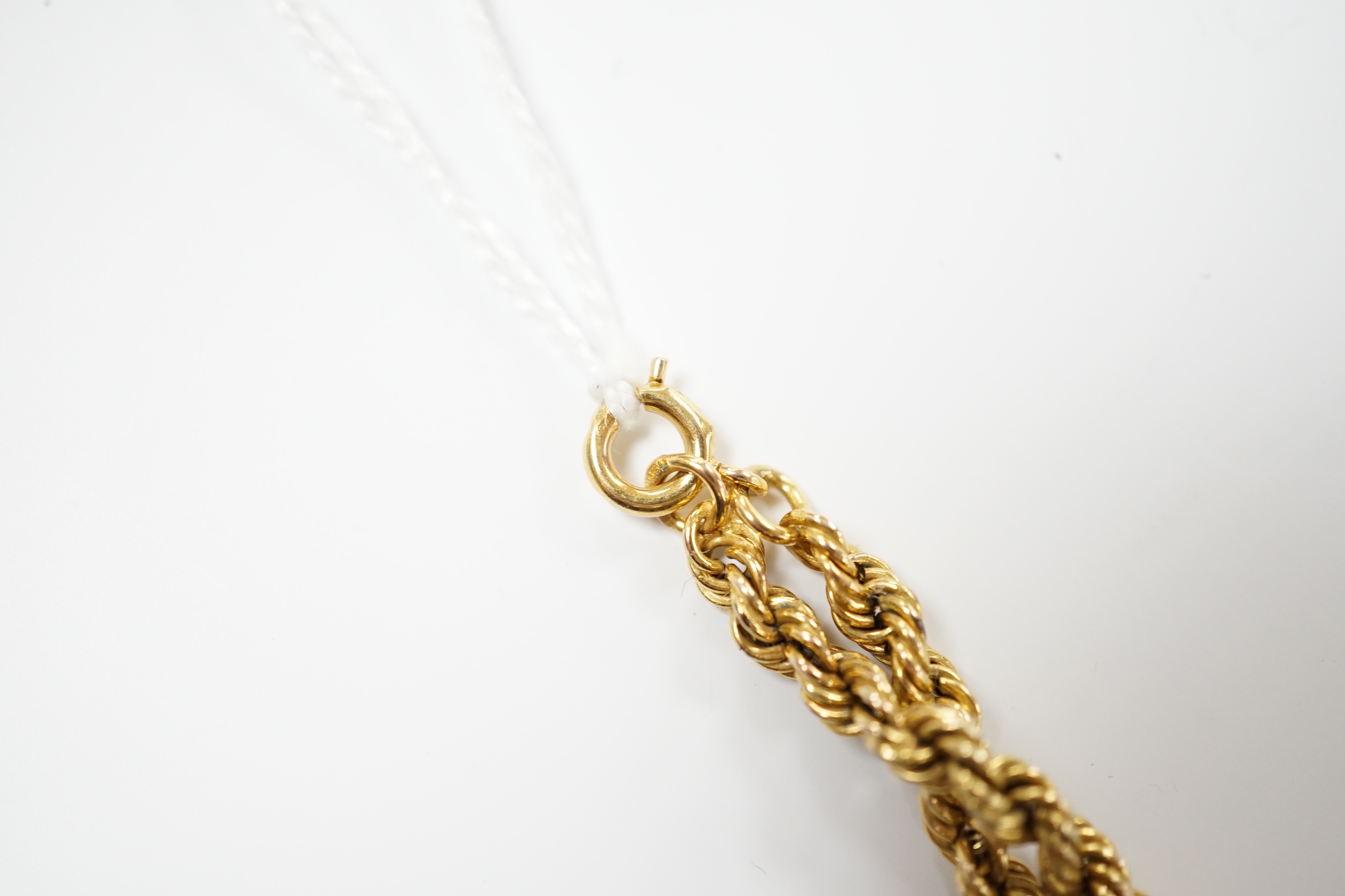 Two modern 9ct rope twist chains, the longest a.f., 144cm, gross 26.4 grams. - Image 5 of 5