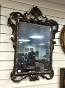 A Chippendale style gilt gesso mirror, width 68cm, height 90cm
