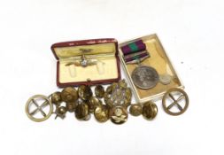 A 9ct. enamelled RAF Sweetheart brooch, an Elizabeth II General Service medal with Malaya bar to
