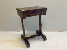 A Regency rectangular mahogany work table, width 51cm, depth 41cm, height 79cm