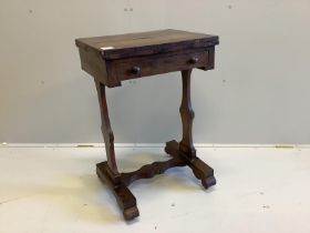 A Regency rectangular mahogany work table, width 51cm, depth 41cm, height 79cm