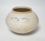 A 19th century Korean blue and white jar, 13cm high