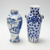 Two Chinese blue and white vases, tallest 20.5cm high