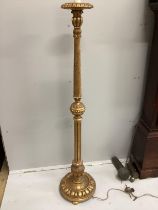 A carved giltwood and composition standard lamp, height 164cm.