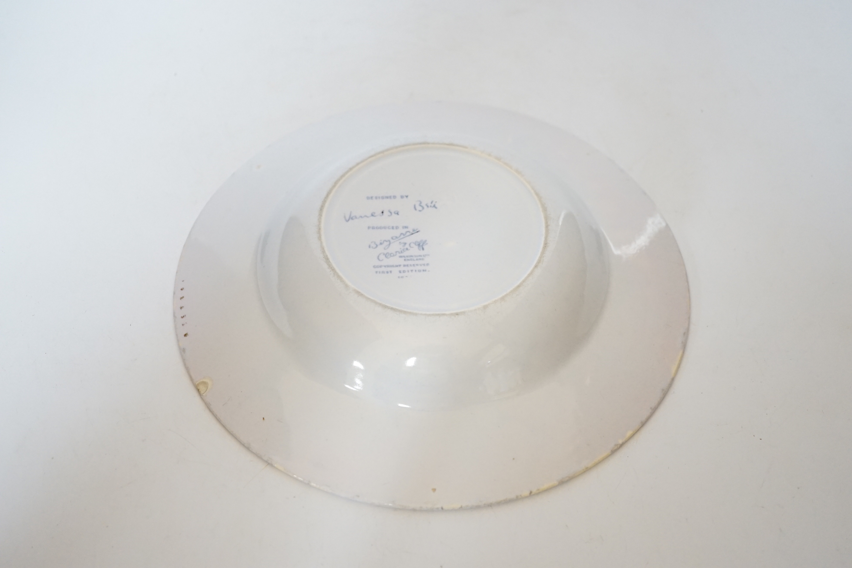 Vanessa Bell design blue and white soup dish,’ produced in Bizarre by Clarice Cliff, Wilkinson Ltd - Image 2 of 5