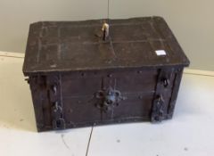 A German iron bound 'Armada' chest, width 71cm, depth 43cm, height 38cm.