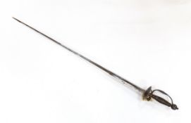 A French silver hilted small sword, c.1770, the ricasso rings have two tiny marks struck on the