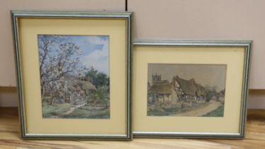 D. A. Greatorex (fl.1900-1930), two watercolours, Thatched cottages, each signed and dated 1950,