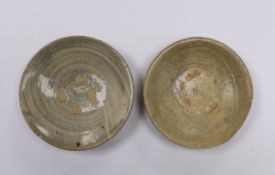Two Korean Buncheong dishes, 15th/16th century, 13.5cm