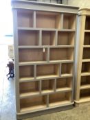 A contemporary painted and birch veneered open wall unit by Inglis Hall, Lewes RRP £3800 width