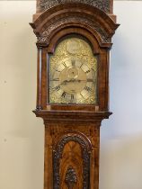 A 18th century figured walnut and oak eight day longcase clock, marked Thomas Jarvis, London, height