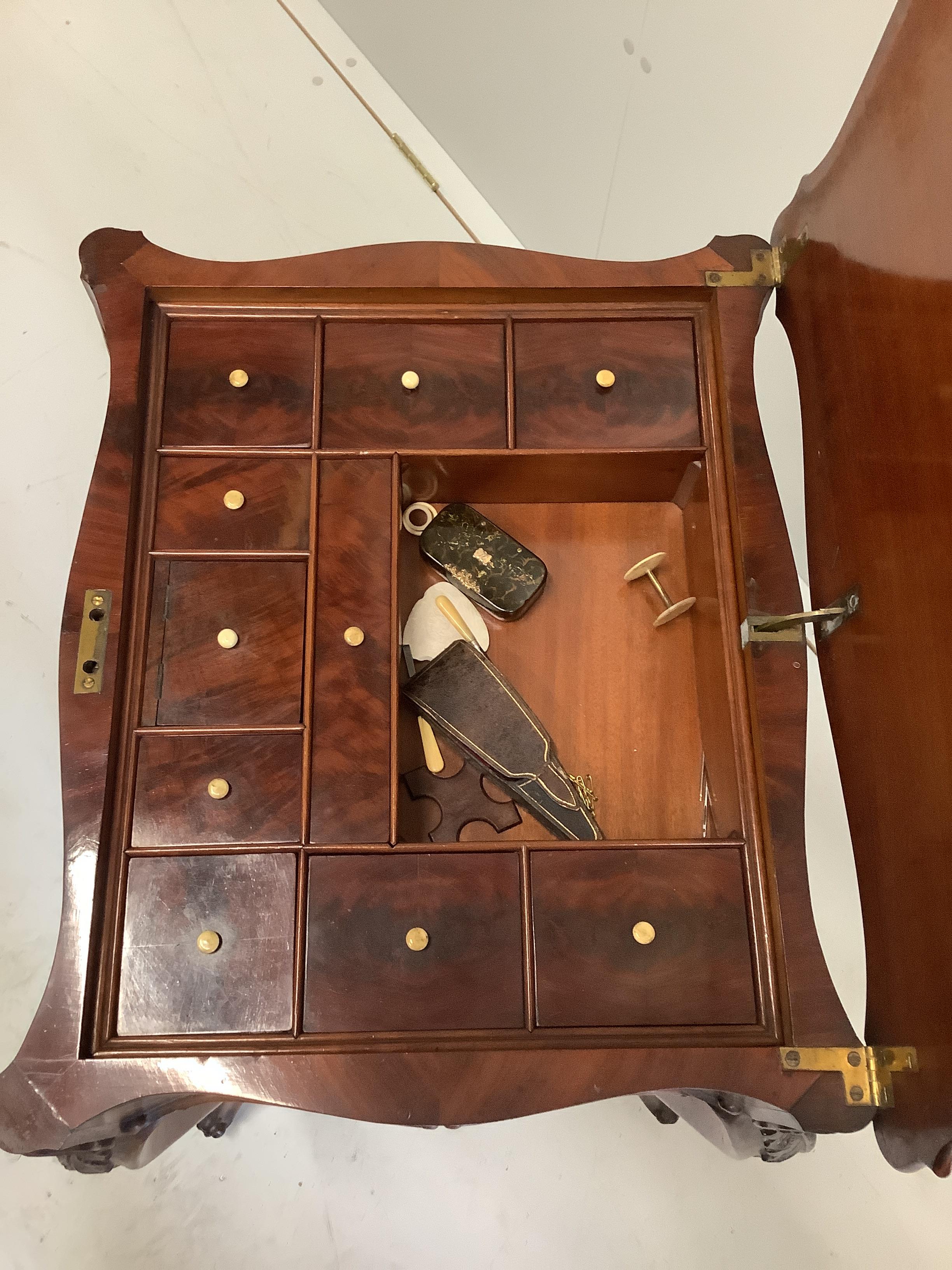 A late 19th century French mahogany work table, width 58cm, depth 48cm, height 77cm - Image 2 of 3