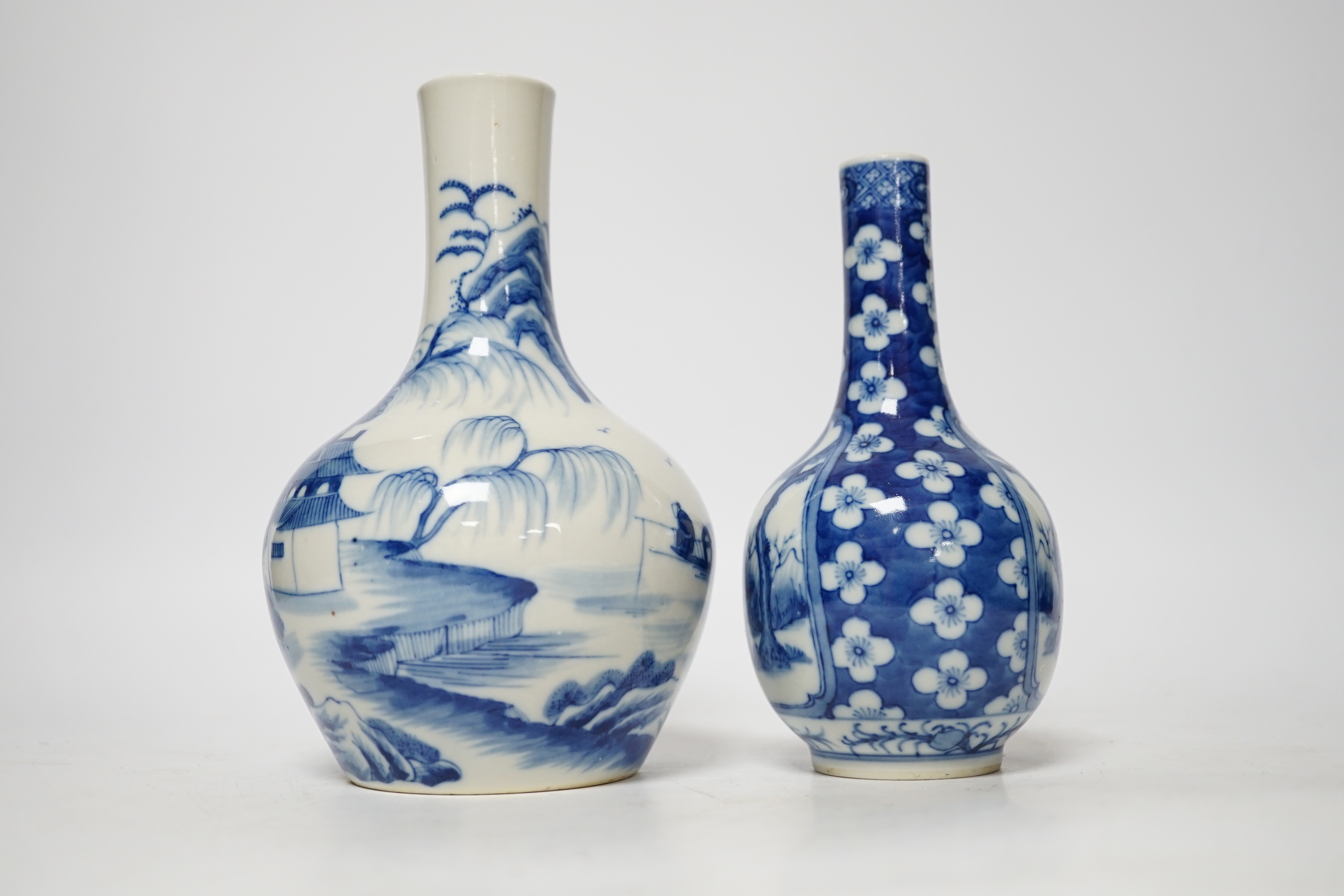 Two Chinese blue and white bottle vases, tallest 17cm - Image 2 of 5