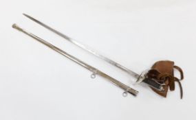 A George V officer's sword, maker Hawksworth Sheffield, in chromed scabbard, blade 82cm