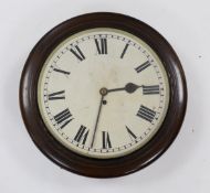 A late Victorian mahogany single fusee wall dial, diameter 47cm