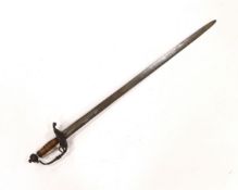 A 17th century Walloon-hilted small sword with pierced iron guard, replacement wooden grip and