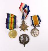 A WWI medal trio to SJT. F.W. Killick R. Fus. and a cap badge